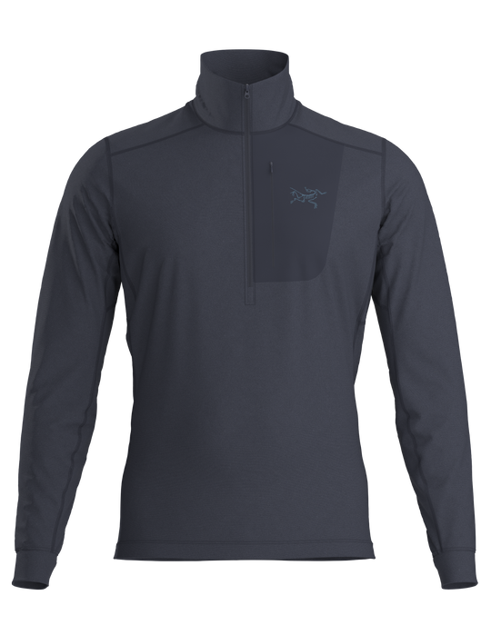 Black Sapphire Arc'teryx Rho LT Zip Neck men's shirt