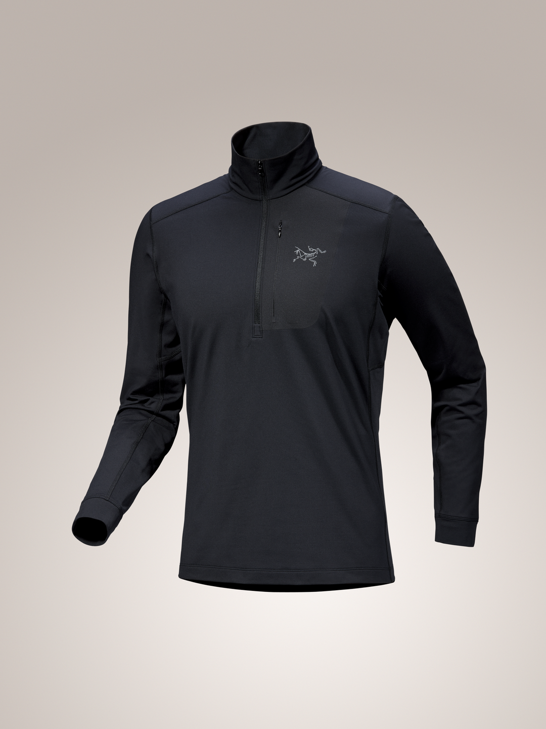 Black Arc'teryx Rho LT Zip Neck men's baselayer