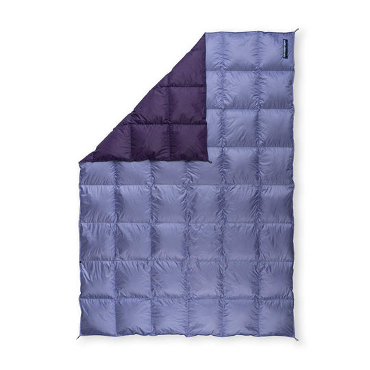 Feathered Friends Dark Purple and Light Purple down blanket on white background