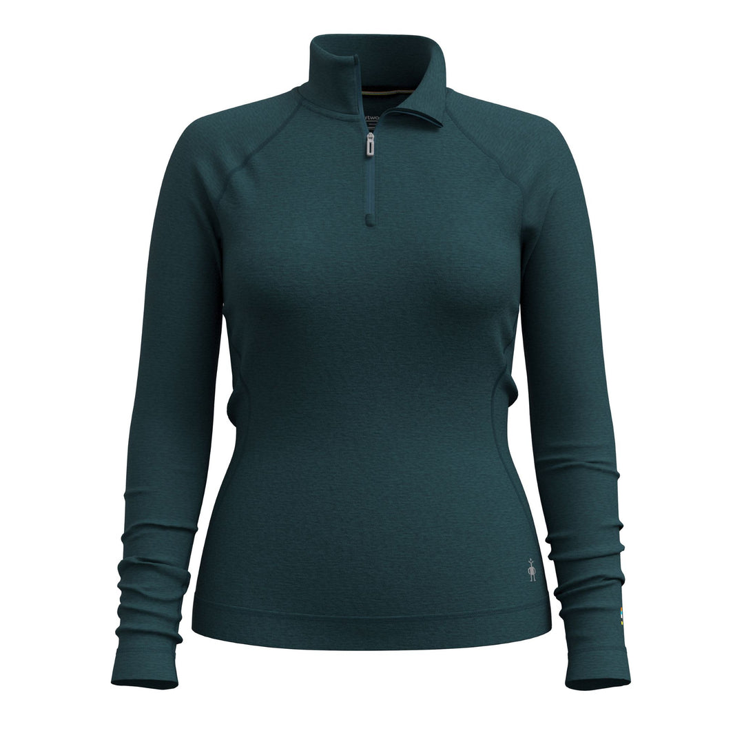 Smartwool-Classic Thermal Merino Base Layer 1/4 Zip Women's-Clothing-Twilight Blue Heather