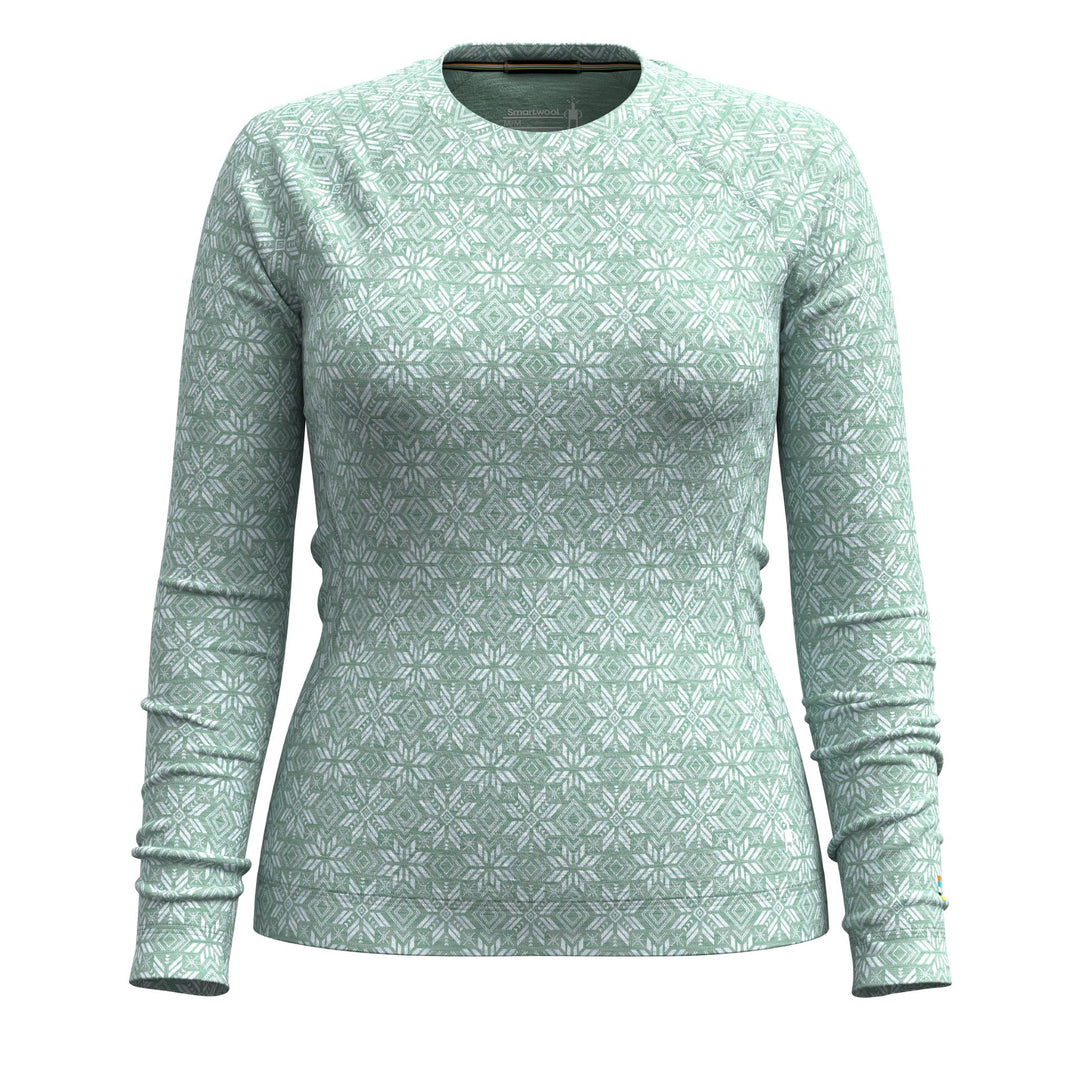 Smartwool-Classic Thermal Merino Base Layer Crew Women's S25-Clothing-Arctic Green Digi Snow