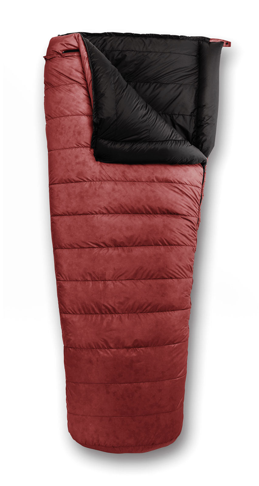 Studio image of the Feathered Friends Penguin YF Sleeping Bag Cardinal Red