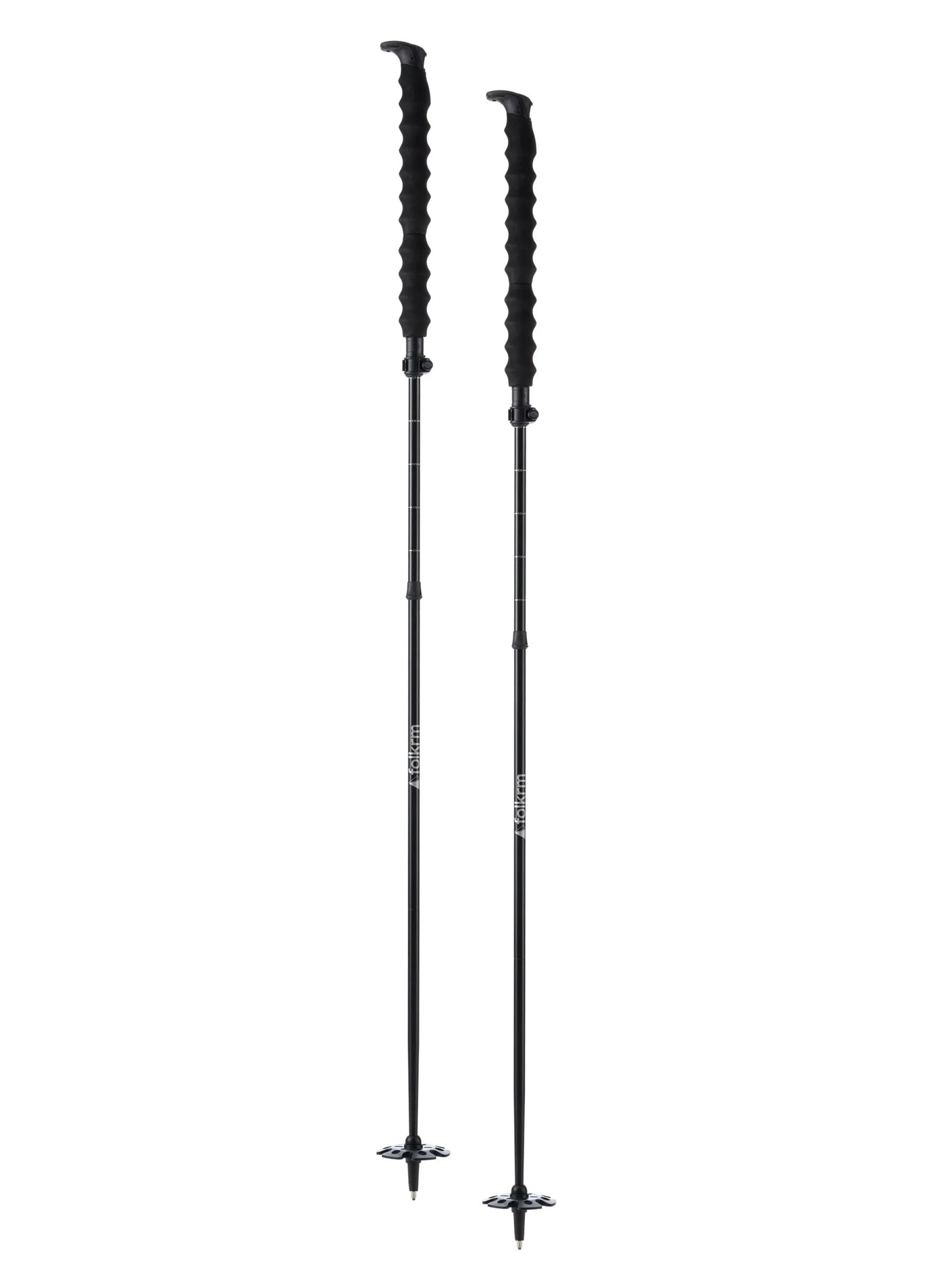 Studio image of two Folkrm Long Grip Folding Adjustable Ski poles