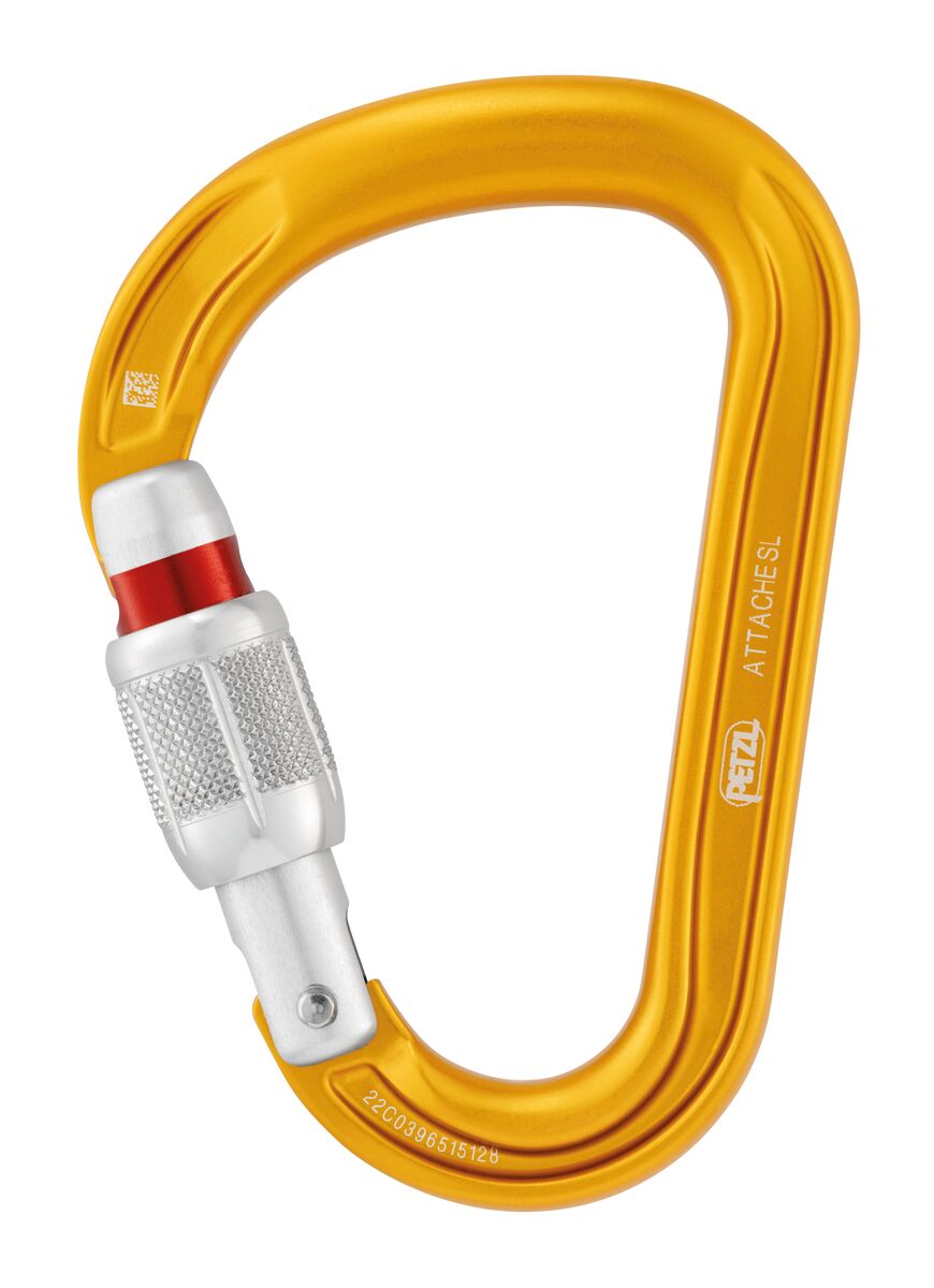 Petzl-Attache Screw-Lock Carabiner-Climbing Carabiner-Yellow-