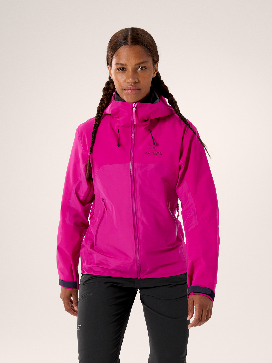 Orders Arc’teryx women’s hooded jacket (black) and blue hooded jacket