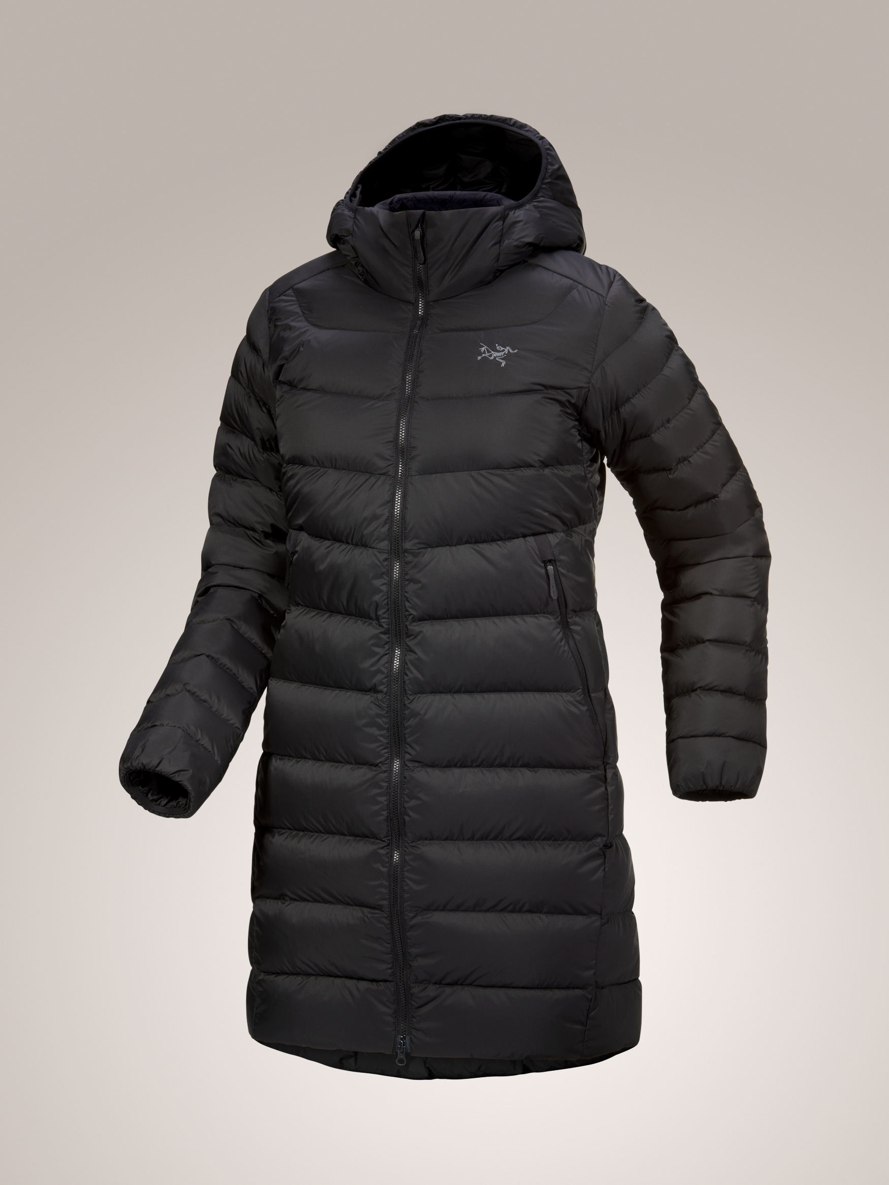 Black Arc'teryx Cerium mid-length women's coat