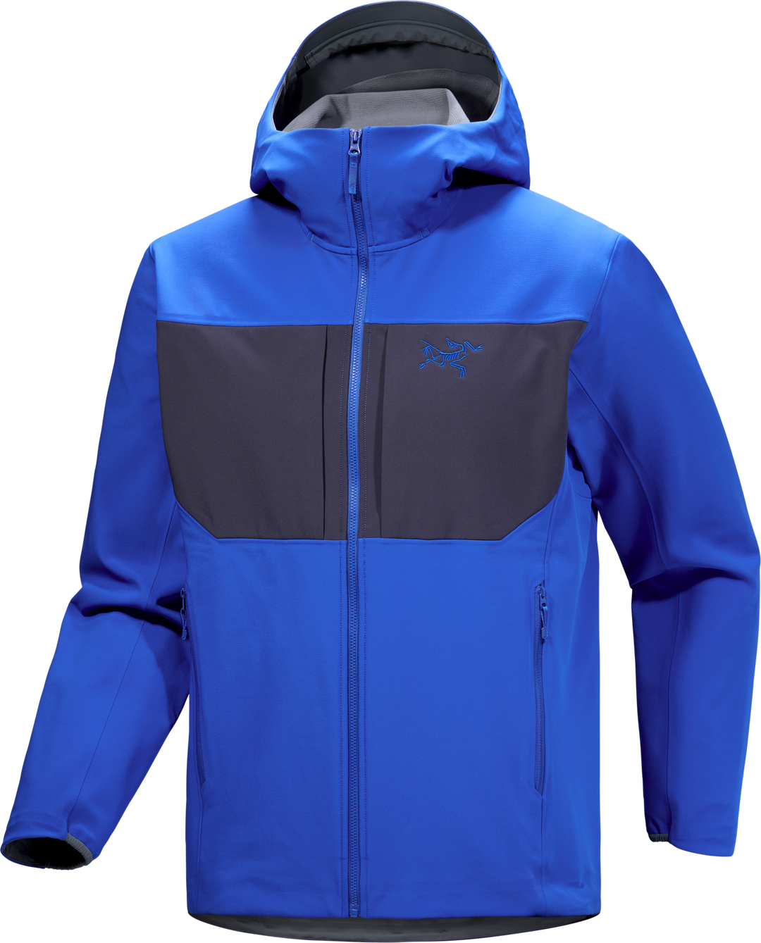 Vitality blue and Black Sapphire Arc'teryx Gamma MX men's hoody