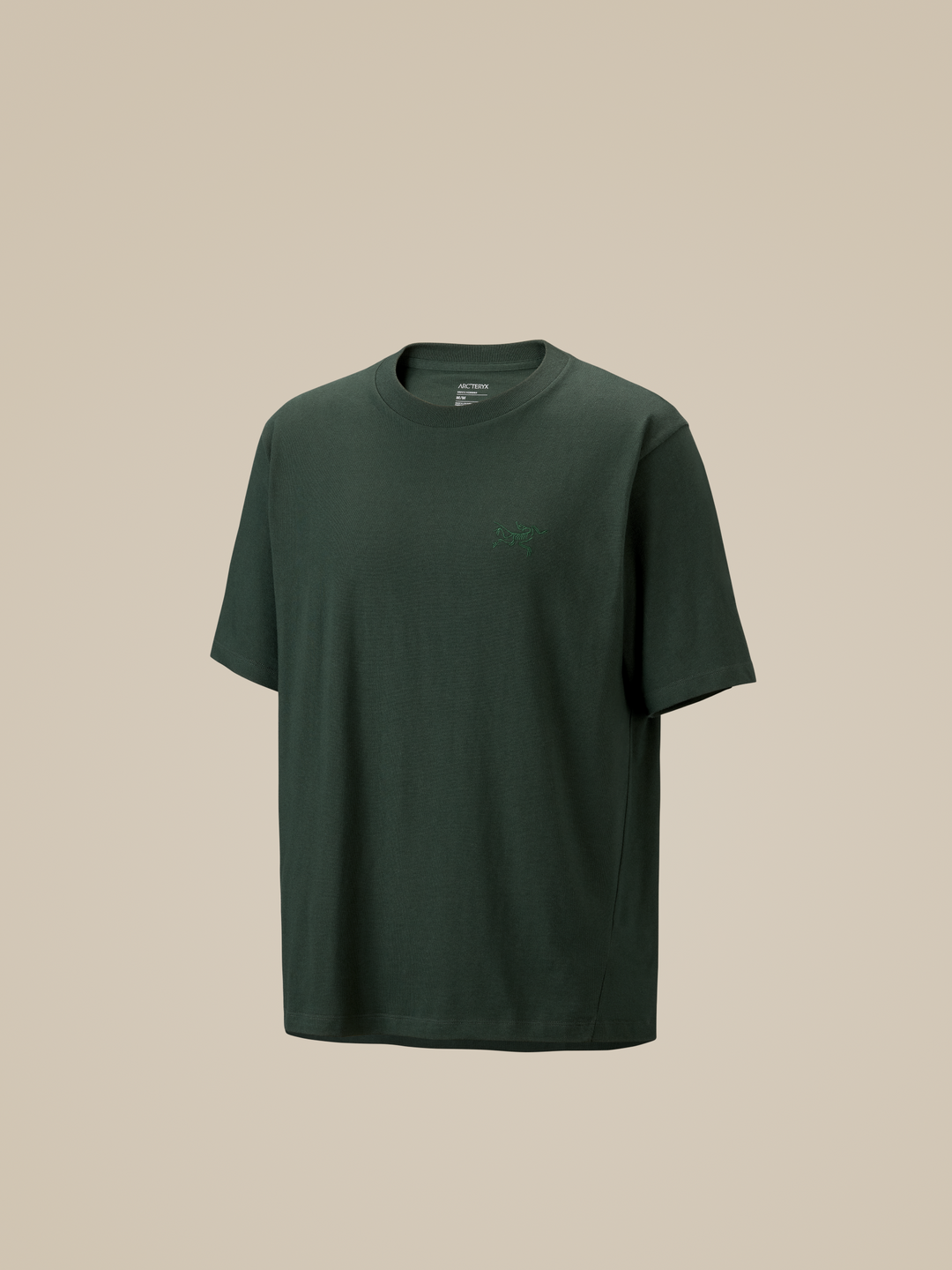 Arc'teryx-Kragg Cotton Emblem Crew Neck Shirt SS Men's-Dark Jade studio image