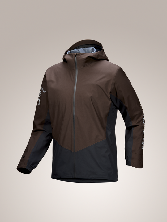Carob brown and Black Arc'teryx Norvan men's jacket