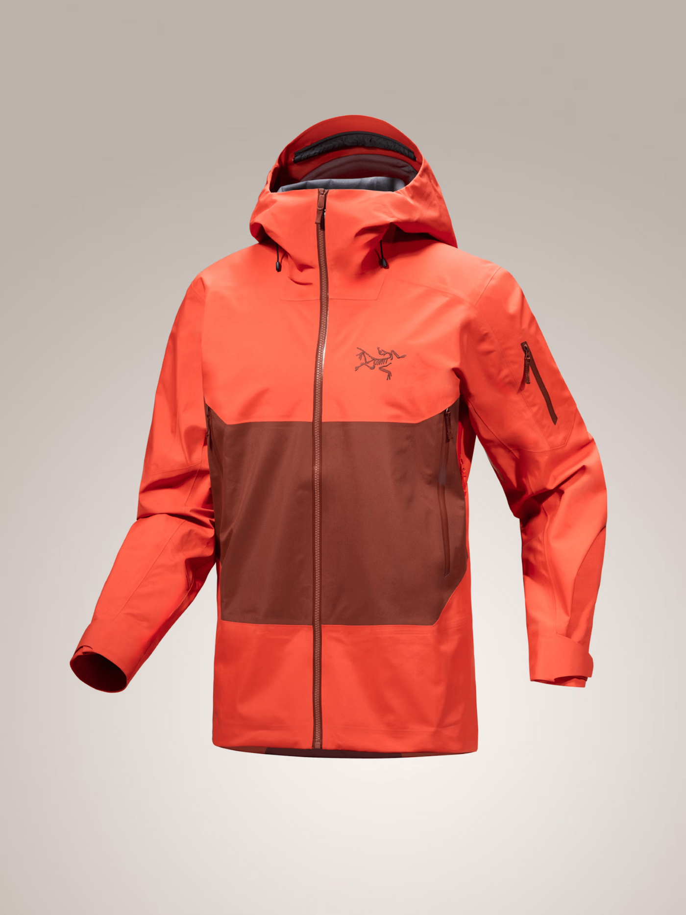 Studio image front view Arc'teryx Men's Sabre Jacket Sequoia and Solaris colors