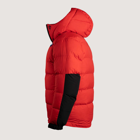 Feathered Friends Khumbu Parka Red Pepper studio photo side view