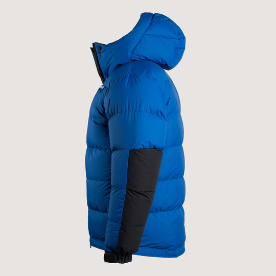 Feathered Friends Khumbu Parka Royal Blue studio photo side view
