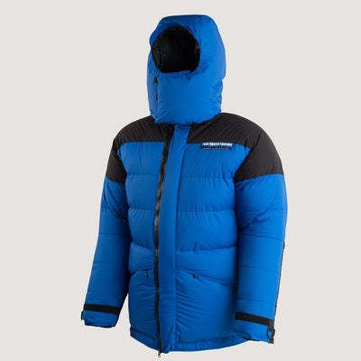 The Feathered Friends Rock & Ice Expedition Down Parka Royal Blue Front View