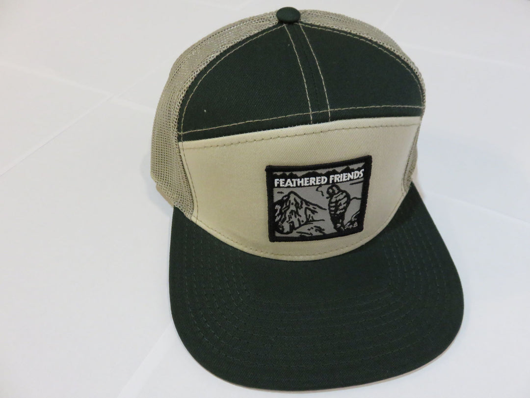 Studio image Feathered Friends Smoking Man Hat Dark Green Natural Khaki