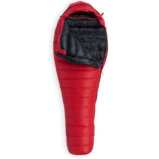 Phoenix Red Feathered Friends Snowbunting 0 Degree Winter Light Standard Mummy Sleeping bag partially unzipped on white background
