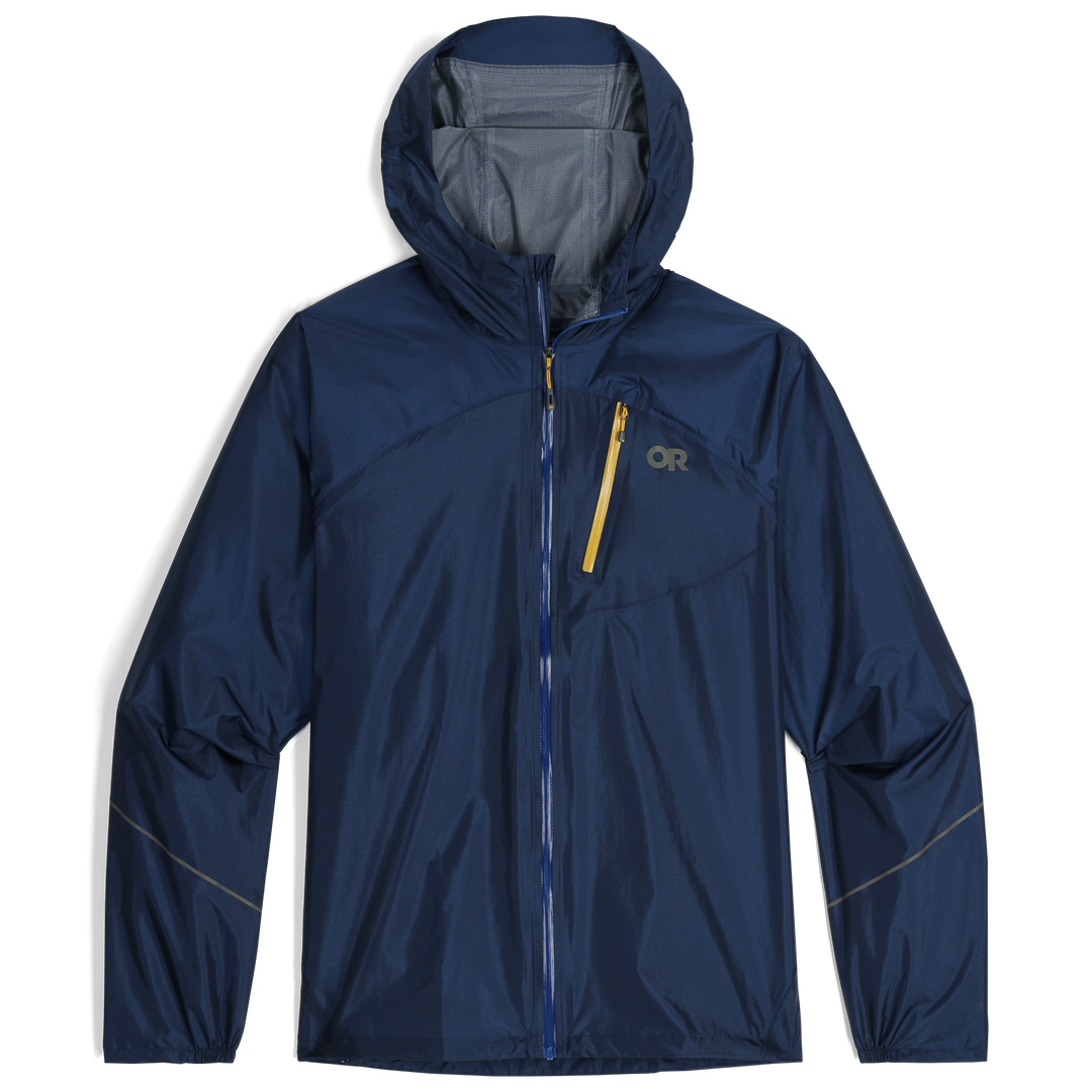 ultralight rain gear Outdoor Research Men's Helium Rain Ultralight Jacket Cenote / S