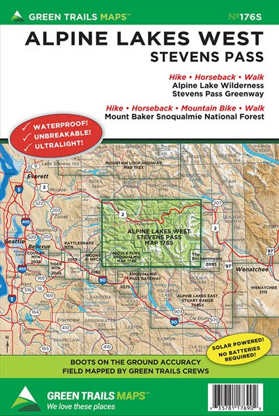 Green Trails Alpine Lakes West 176S map cover