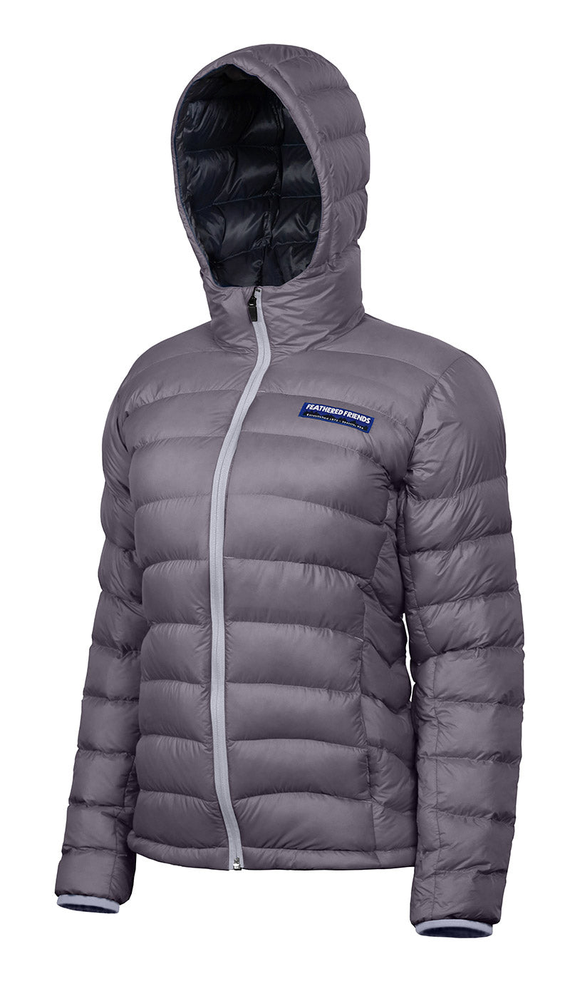 Feathered Friends Women's Eos Down Jacket - Twilight Blueish Gray Color