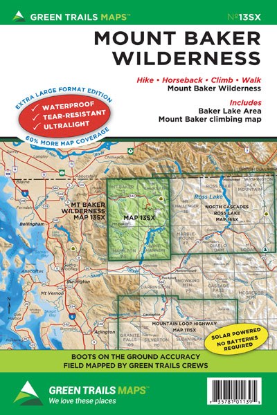Green Trails Mount Baker Wilderness 13SX map cover