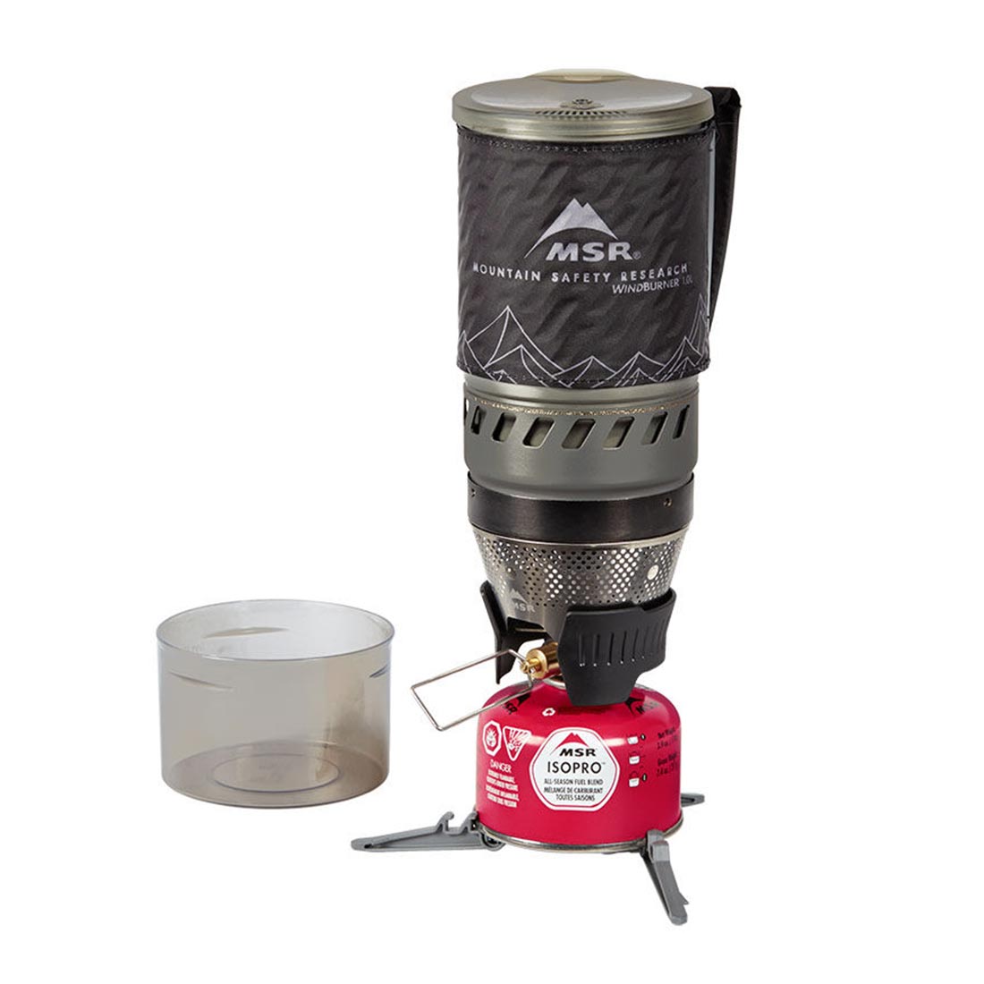 Studio image of the MSR Windburner Personal Stove System
