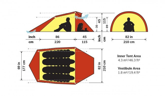 dimensions of a 4 person tent Hilleberg Nallo 4 Person Tent Green