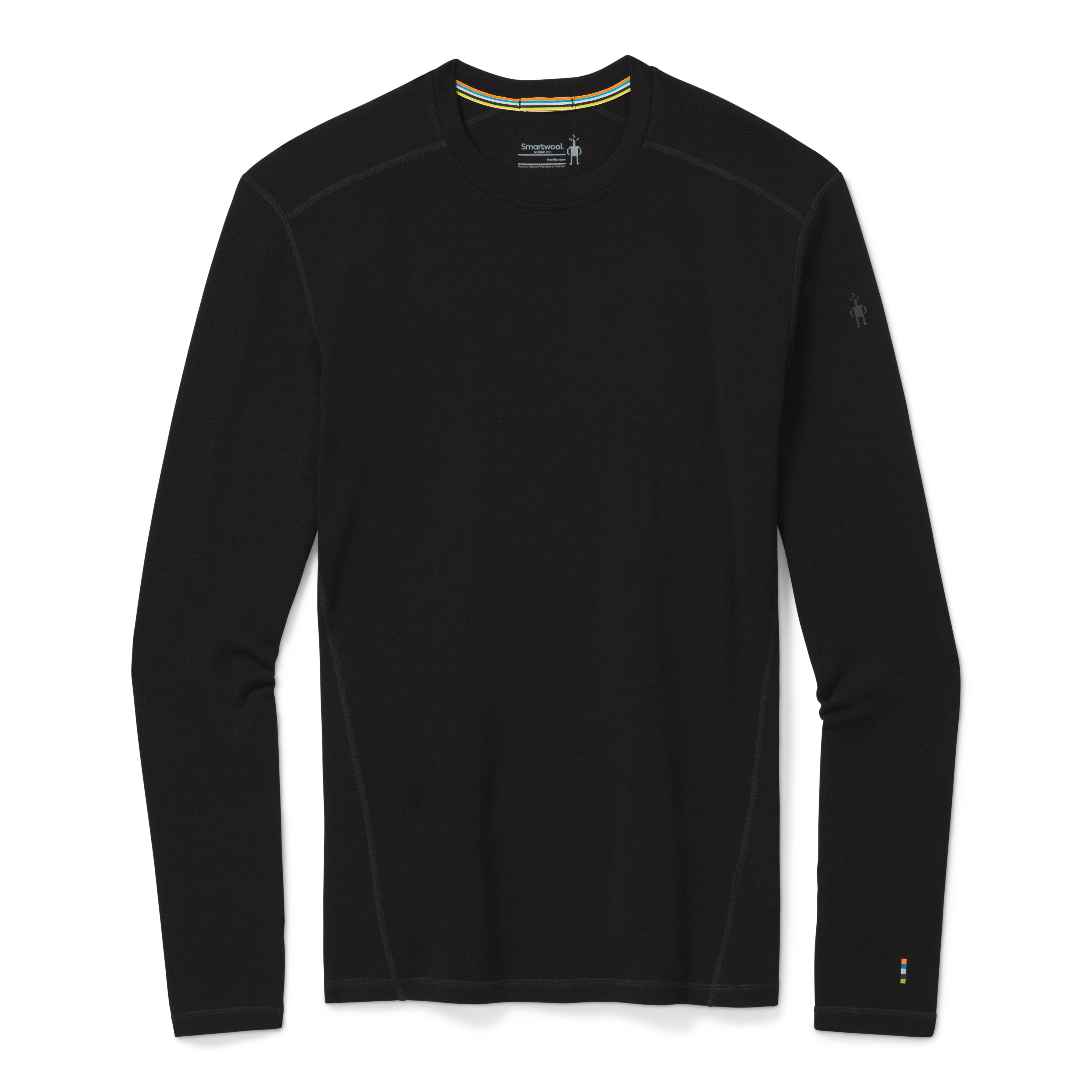Smartwool-Classic Thermal Merino Base Layer Crew Men's Black-Clothing-Black